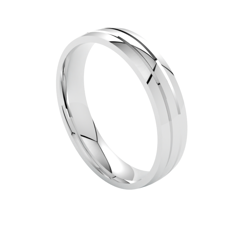 elegancka obrączka klasyczna z białego złota szerokość 5,00 mm